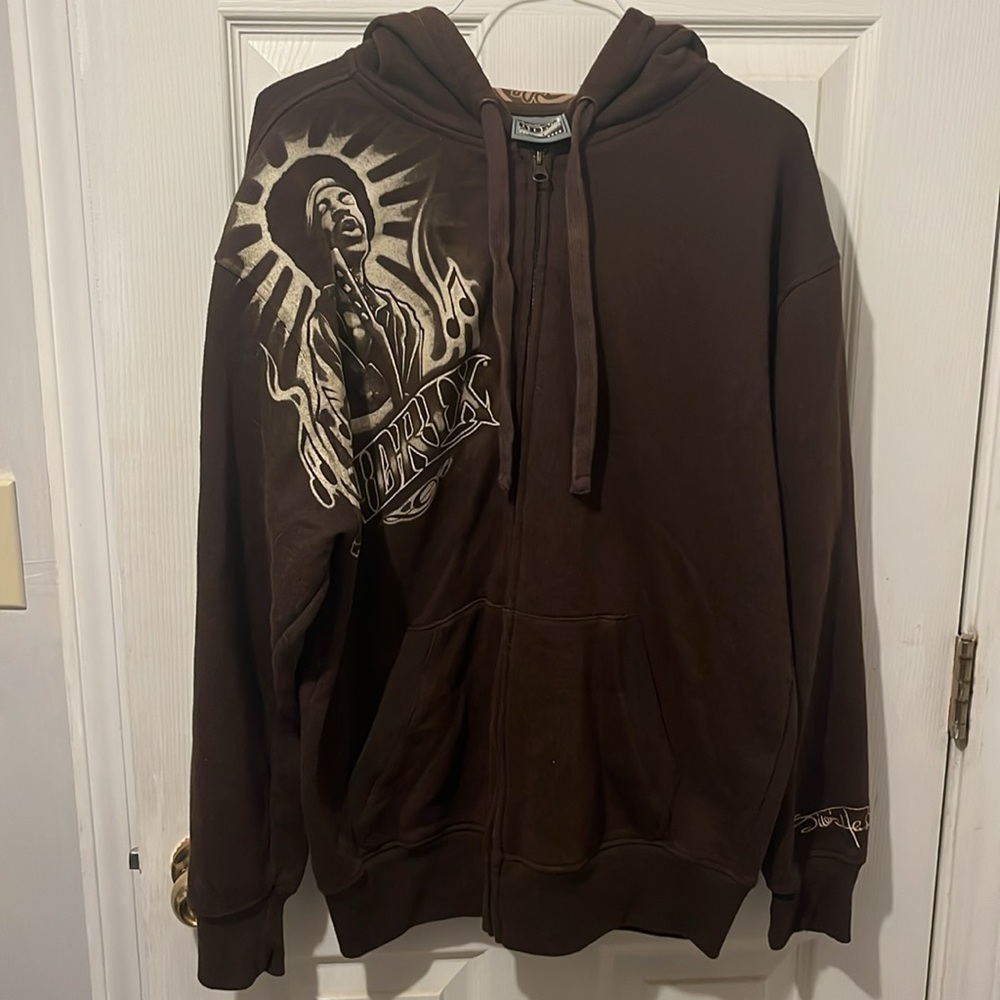 AUTHENTIC ODM Premium Jimi Hendrix Zip up front hooded Sweater in Men’s Medium